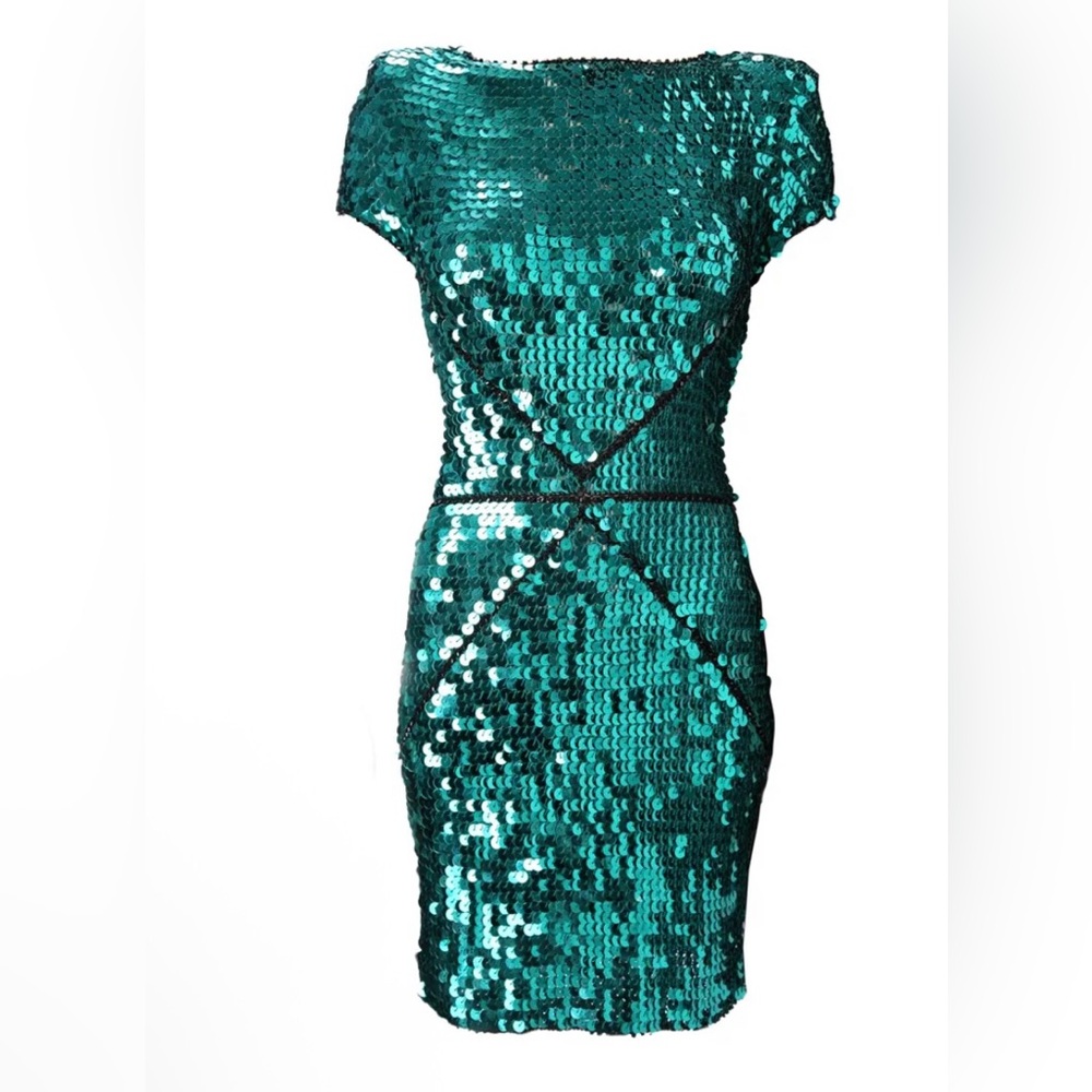 French Connection Emerald Sequin Mini Dress